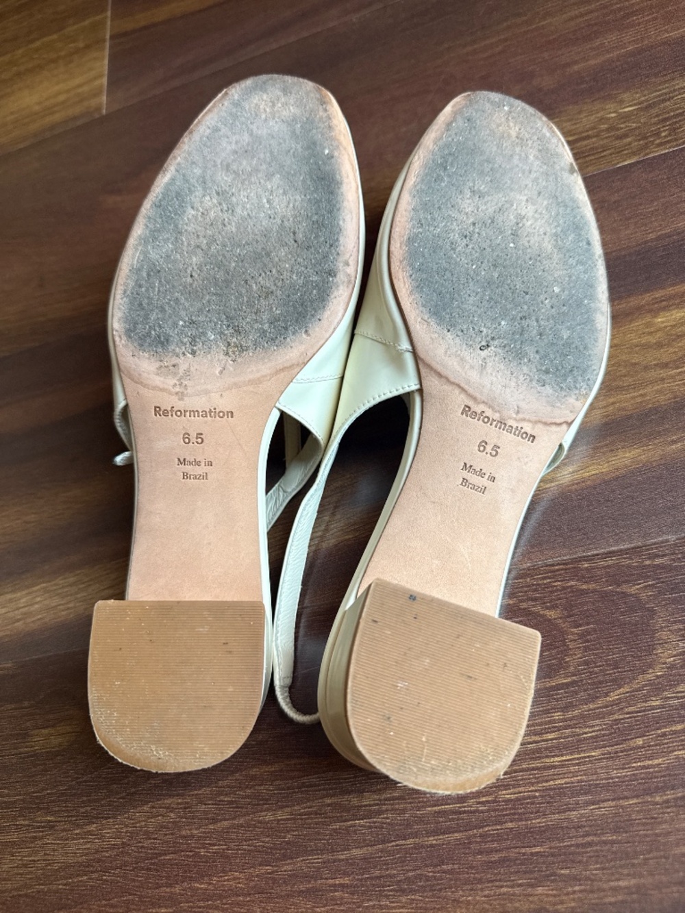 REFORMATION White Low Heel Sandals Size 6.5 - Picture 5 of 6